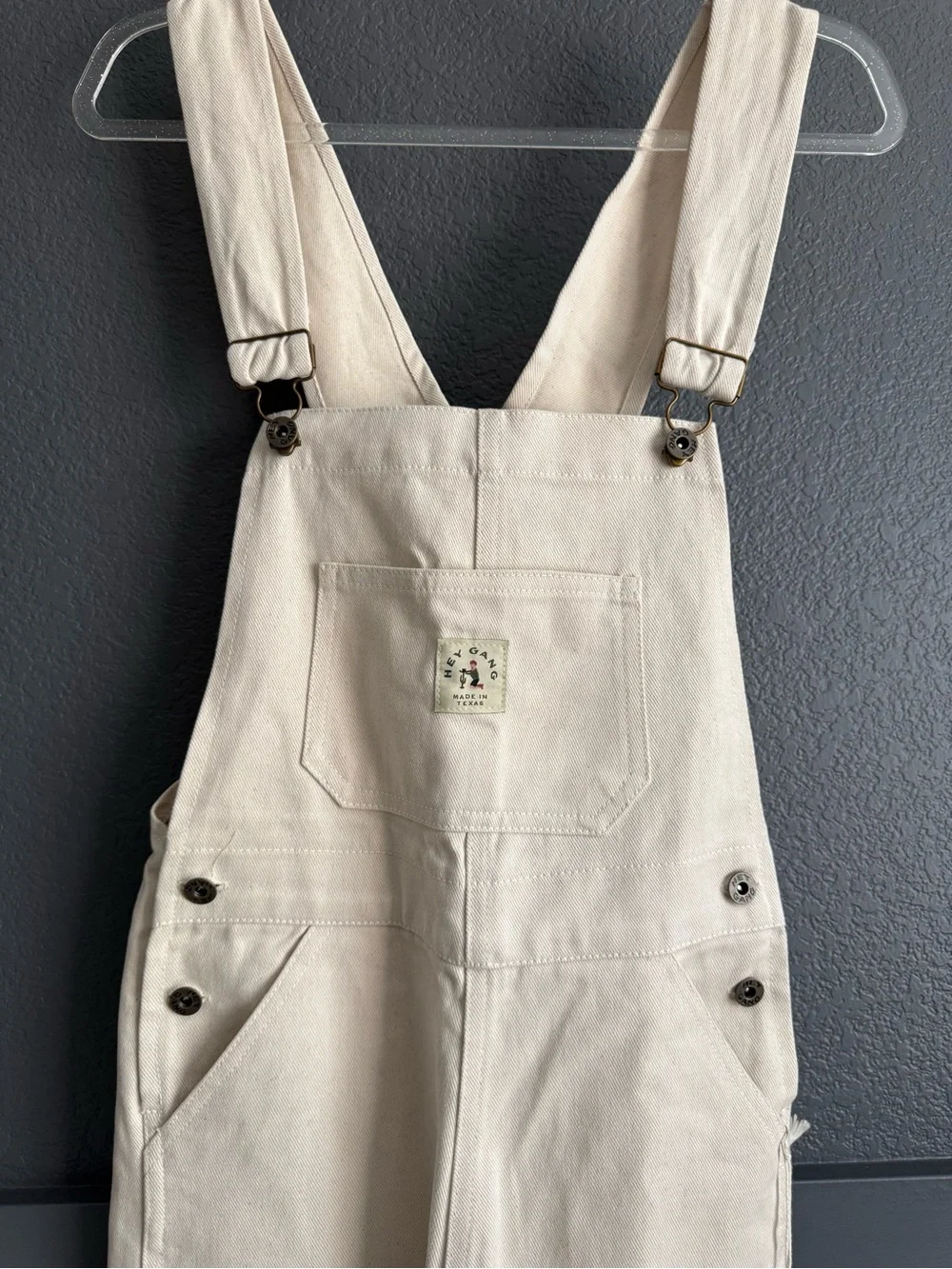 HEY GANG • NWT the Miner overalls in natural - 00 24-25 - Picture 3 of 10
